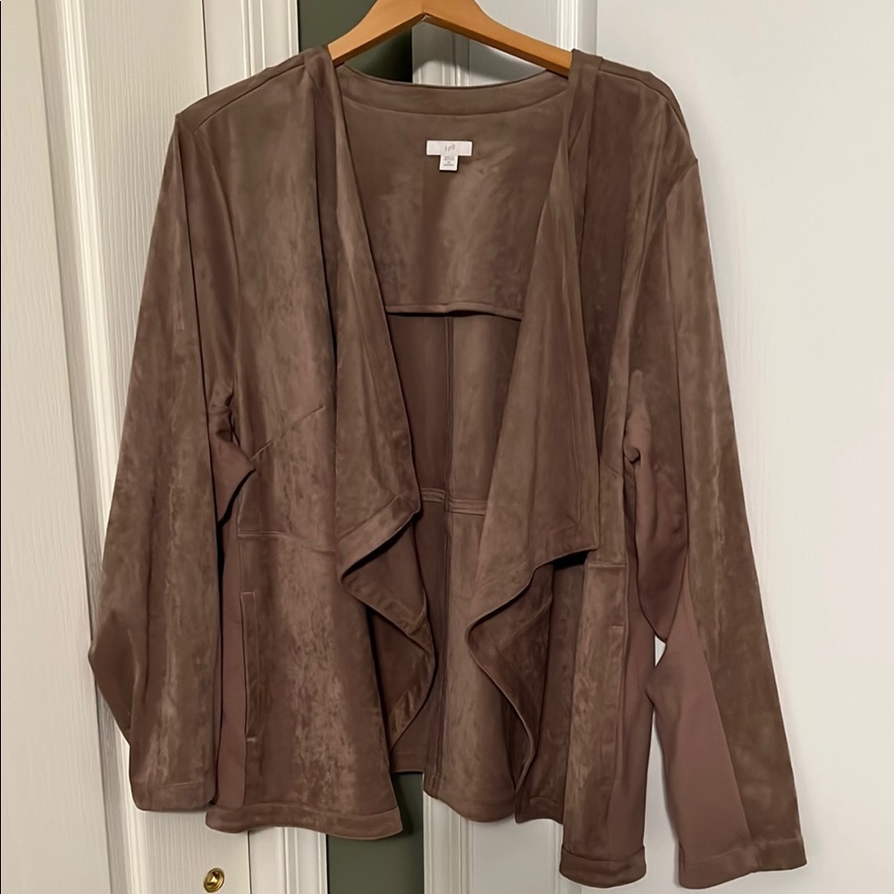 J. Jill Suede Like Blazer with Open Front and Long Sleeves 3X